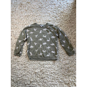 Boys Posh Peanut Green White Dinosaur Sweater Size 10 Bamboo Cotton